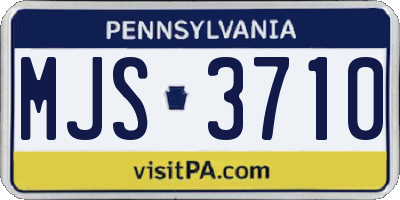 PA license plate MJS3710