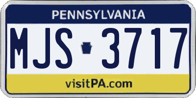 PA license plate MJS3717