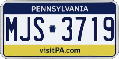 PA license plate MJS3719
