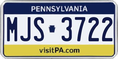 PA license plate MJS3722
