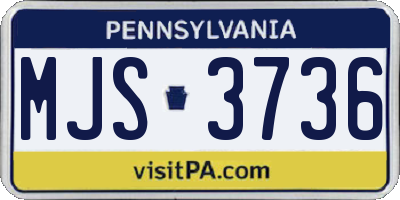 PA license plate MJS3736