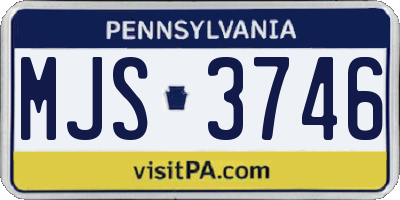 PA license plate MJS3746