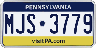 PA license plate MJS3779