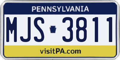 PA license plate MJS3811