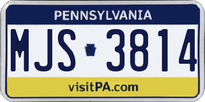 PA license plate MJS3814