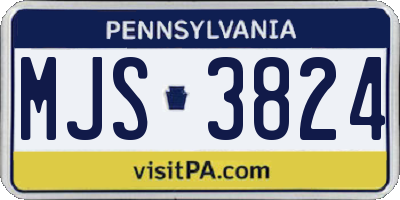 PA license plate MJS3824