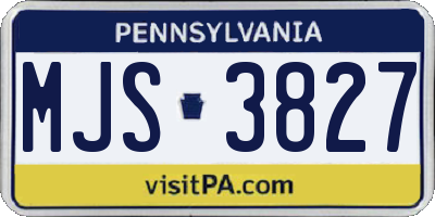 PA license plate MJS3827