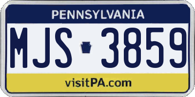 PA license plate MJS3859