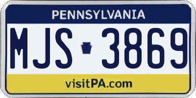 PA license plate MJS3869