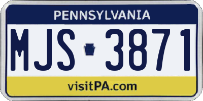 PA license plate MJS3871