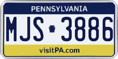 PA license plate MJS3886
