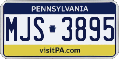 PA license plate MJS3895