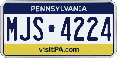 PA license plate MJS4224