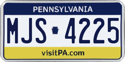 PA license plate MJS4225