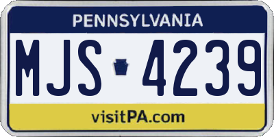 PA license plate MJS4239