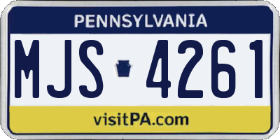 PA license plate MJS4261