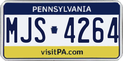 PA license plate MJS4264