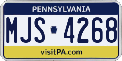 PA license plate MJS4268