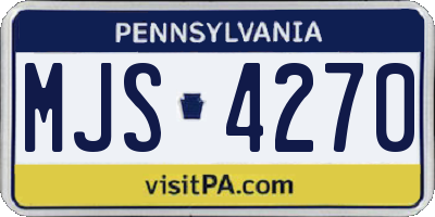 PA license plate MJS4270