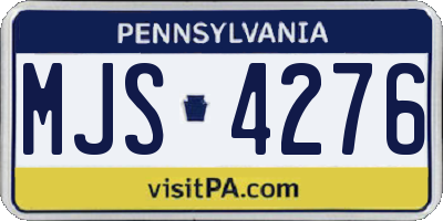 PA license plate MJS4276