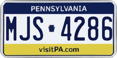 PA license plate MJS4286