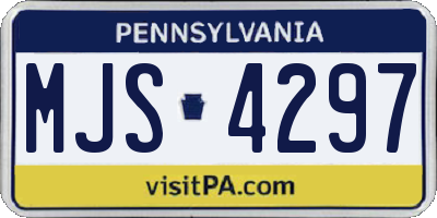 PA license plate MJS4297