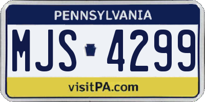 PA license plate MJS4299