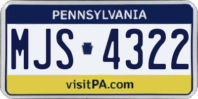 PA license plate MJS4322