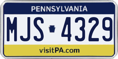 PA license plate MJS4329