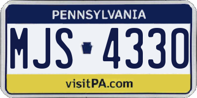 PA license plate MJS4330
