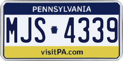 PA license plate MJS4339