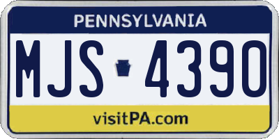 PA license plate MJS4390