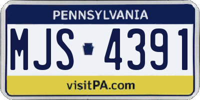PA license plate MJS4391