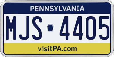 PA license plate MJS4405