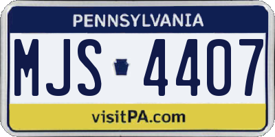 PA license plate MJS4407