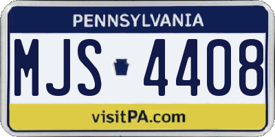PA license plate MJS4408