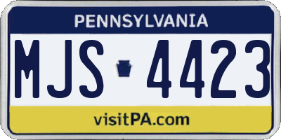 PA license plate MJS4423