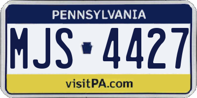 PA license plate MJS4427