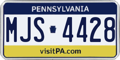 PA license plate MJS4428