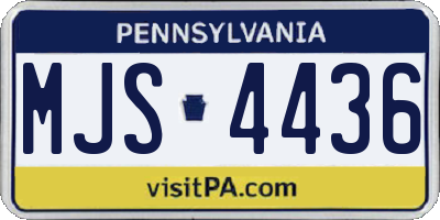 PA license plate MJS4436