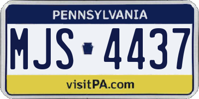 PA license plate MJS4437