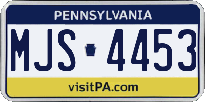 PA license plate MJS4453