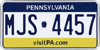 PA license plate MJS4457