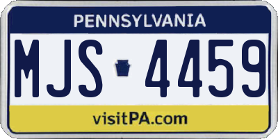 PA license plate MJS4459