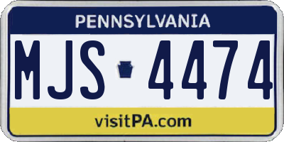 PA license plate MJS4474