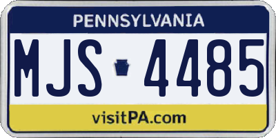 PA license plate MJS4485