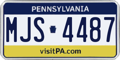 PA license plate MJS4487