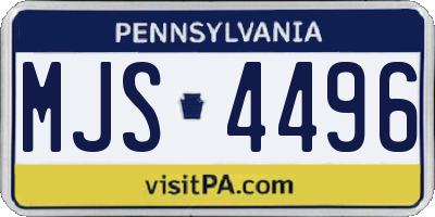 PA license plate MJS4496