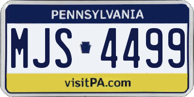 PA license plate MJS4499