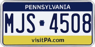 PA license plate MJS4508